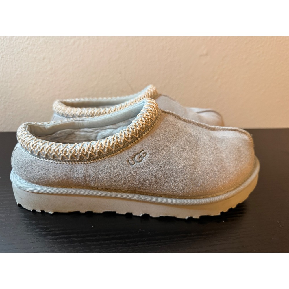 UGG Tasman Slipper 5955 Light Grey Suede Sheepskin Lining Women 8